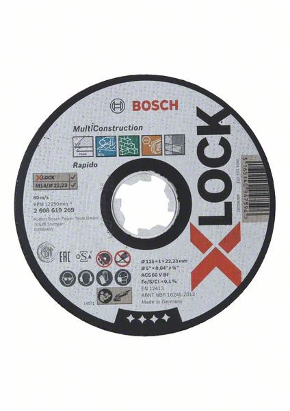 Picture of Bosch X-Lock Trennscheibe, 125x1mm Rap.Multi ger.